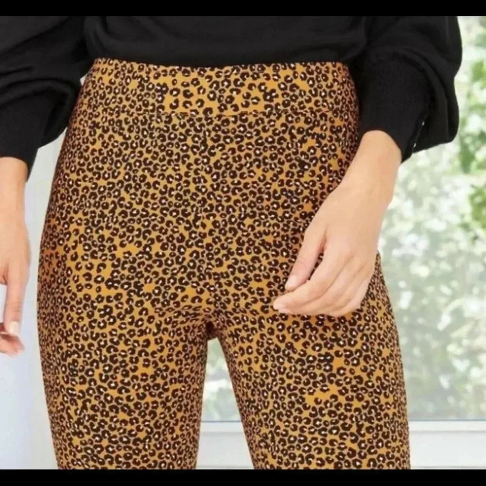 Womens Leopard Print High-rise Cropped Pants -‎ Who What Wear  16 - Picture 3 of 6
